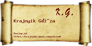 Krajnyik Géza névjegykártya