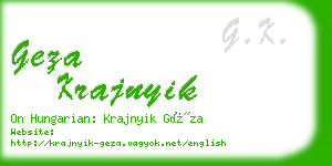 geza krajnyik business card